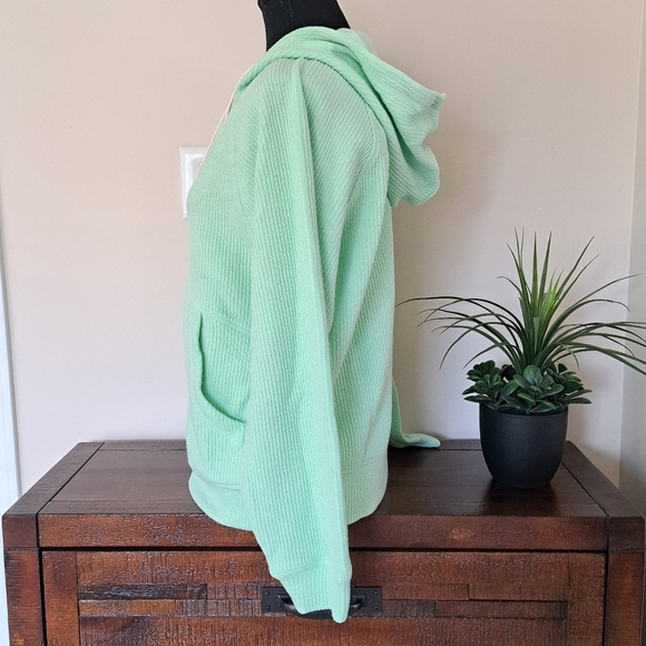 Sierra Designs Green Zip-Up Hoodie with Drawstrings Textured Sweatshirt Small - Picture 5 of 11